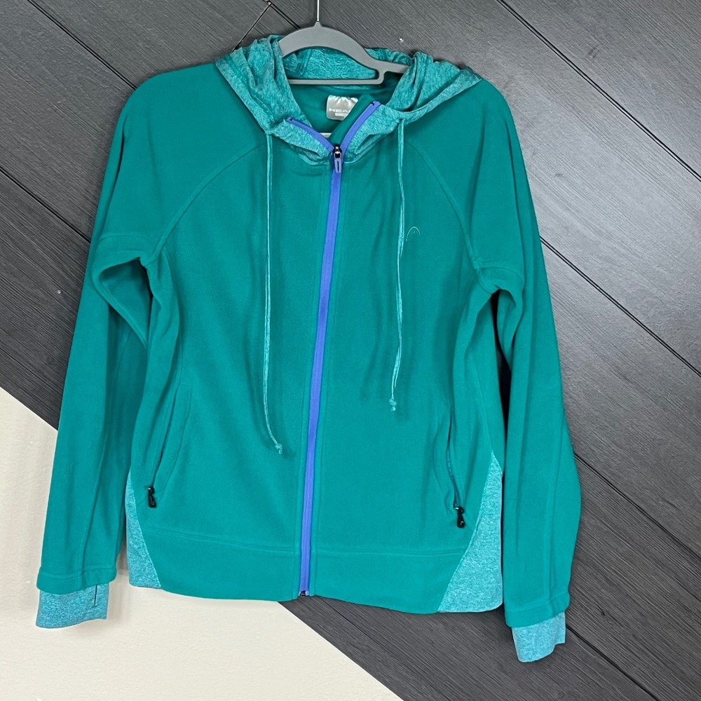 Head Teal Full Zip Hoodie Jacket Women's M Fleece Lined Activewear